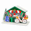 [Like New] Zqoyn LED Lighted Christmas Village Set Indoor Table Decor Bicycle