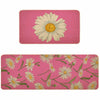 Spring Kitchen Mats Set of 2 Floral Daisy Rugs Pink 17x29 & 17x47 Inch