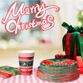 Yaomiao 180 Pcs Xmas Ugly Sweater Party Supplies Set Vintage Plates Cups Napkins