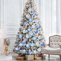 HOWAF 36pcs Wooden Snowflake Ball Ornaments Xmas Tree Decorations