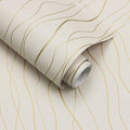Dimoon Grasscloth Peel Stick Wallpaper 78.7x17.3in Blue Golden Linen Texture