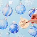 HOWAF 36pcs Wooden Snowflake Ball Ornaments Xmas Tree Decorations