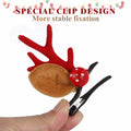 Beaupretty Christmas Deer Antler Hair Clips 4 Pairs Holiday Barrettes