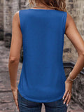 Dulayoo Women's V Neck Casual Sleeveless Tank Top Blue Size L