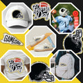 Tmtains 6Pcs Game Day Embroidered Iron-On Patches Football Helmets Black