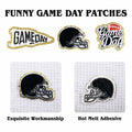 Tmtains 6Pcs Game Day Embroidered Iron-On Patches Football Helmets Black