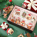 Thyle 24 Pc Dog Christmas Ornaments Wood Puppy Hanging Gold Rope Xmas