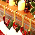 Tandefio 12 Pack Glitter Christmas Stocking Holder Hangers Gold Mantel Hooks
