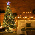Riakrum Christmas Star Tree Topper Lights 9.5in USB Remote Multicolor 2pcs