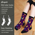 Samgula Multicolor Rooster Crew Socks Purple Rural Berry Colorful Size 6-8