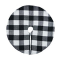 4 Pack Christmas Tree Skirt 15" Black White Buffalo Plaid Holiday Decor