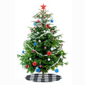 4 Pack Christmas Tree Skirt 15" Black White Buffalo Plaid Holiday Decor