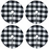 4 Pack Christmas Tree Skirt 15" Black White Buffalo Plaid Holiday Decor