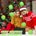 Syhood 2 Pcs Green Furry Large Christmas Ball Ornaments 4.72in