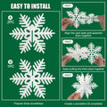 8 PCS 3D Glitter Snowflake Decorations White Christmas Tabletop Decor