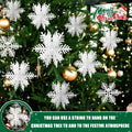8 PCS 3D Glitter Snowflake Decorations White Christmas Tabletop Decor