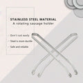 QKFU Stainless Steel BBQ Rotating Tongs for Meat and Vegetables 15 Inch