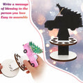 Weysat 3 Pcs Christmas Money Holder Ornaments Wooden Black Cat Xmas Decor
