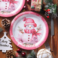 JASSEWRLY 40Pcs Christmas Snowman Disposable Paper Plates Holiday Party