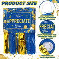 [Like New] Poen We Appreciate You Piñata with Stick Blindfold Blue Gold Confetti 16x12 Inch