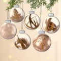 Syhood 6 Pcs Farmhouse Christmas Ball Ornaments 3.15 Inch Clear Plastic
