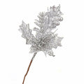Giga Gud 5pcs 9in Christmas Glitter Berries Stems Silver Holiday Decor