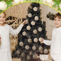 Civaner 16 Pcs Christmas Ball Ornaments Pearl Champagne Sequin Shatterproof