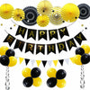 ADLKGG Navy Blue Silver Black Birthday Party Decorations Banner Balloons Set