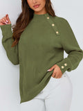 PRETTYGARDEN Womens Ribbed Knit Raglan Mock Neck Sweater Beige Size S