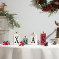 SY Super Bang Rustic Wooden Xmas Sign Decorations 4PCS Farmhouse Holiday