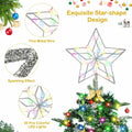 Christmas Tree Topper 50 LED Lighted Silver Star Remote Control 8 Modes