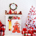 CCINEE Canvas Santa Sack 27x20in Red Drawstring Personalized Letter A