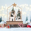 MYISUB Christmas Reindeer LED Wooden Ornaments Small 6.7x3.5x2.36 Inches