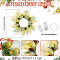 Chuangdi 24" Lighted Norfolk Pine Pampas Christmas Wreath with Pine Cones
