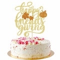 AROKIPPRY Gold Glitter Pumpkin Cake Topper Autumn Fall Maple Leaves Party