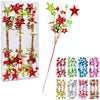 17" Red Green White Christmas Tree Topper Star Beads Sequin Decor