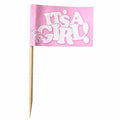 Beistle It's A Girl! Picks 2.5" Pink White 50 Count Party Supply