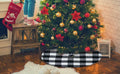 4 Pieces Christmas Tree Skirt Decoration 15" Mini Xmas Tree Skirt Set