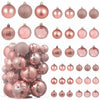 YiYunFloral Christmas Ball Ornaments 36pcs 6 Styles 3 Sizes Rose Gold