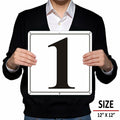 i-CowFun Aluminum Number Sign 54 12x12in Outdoor Parking Spot Large