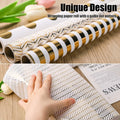 Koogel Wrapping Paper Roll 3 PCS Gold White 17x120 Inch Party Wedding