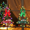 Liliful 2 Pcs LED Christmas Tree Lights with Red Green Tinsel Xmas Decor