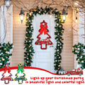 Liliful 2 Pcs LED Christmas Tree Lights with Red Green Tinsel Xmas Decor