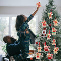 12Pcs Gingerbread Man Christmas Ornaments Tree Decorations with Ropes