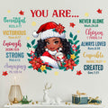 Mfault Christmas Black Girl Inspirational Wall Decals Stickers Xmas Decor