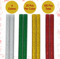 Gift Boutique 100 Pack Mini Christmas Hot Glue Gun Sticks 4 Colors 0.27"x4"