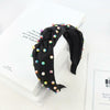 SMYAXUNW Colorful Pearl Knotted Hairband Turban Hair Accessories for Women