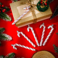 Sotiff Plastic Glitter Candy Cane Ornaments Pink White 72 Pcs Holiday Decor