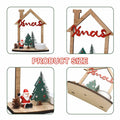 VQN Christmas Wooden Small House Crafts Rustic Xmas Holiday Ornament Decor