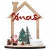 VQN Christmas Wooden Small House Crafts Rustic Xmas Holiday Ornament Decor
